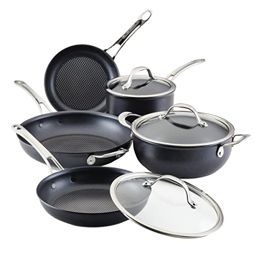Anolon Anolon X Hybrid Nonstick Nonstick Cookware Induction Pots and Pans Set, 12 Piece - Charcoal Gray