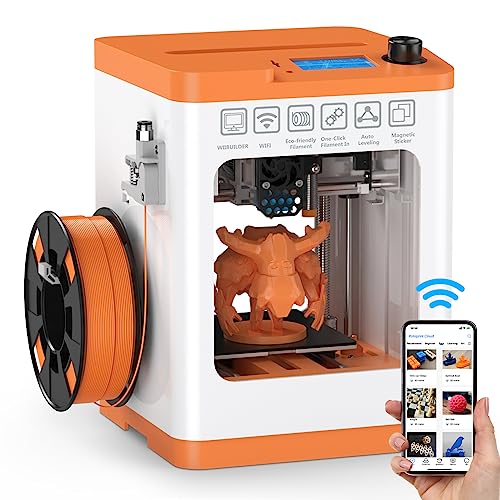TINA2 Mini 3D Printer, HEPHI3D FDM 3D Printers for Beginners, Fully Assembled Auto Leveling 3D Printer for Kids, Resume Printing Function, Fully Open Source, Removable Flexible Magnetic Build Plate