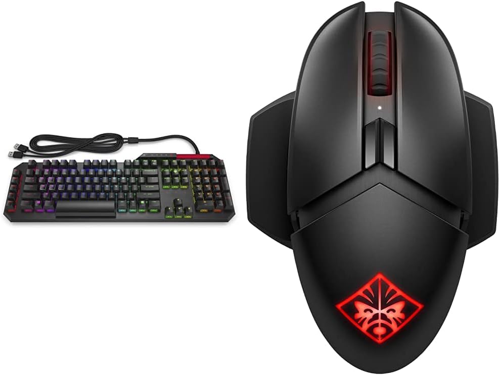 Omen by HP Sequencer Wired USB Mechanical Optical Gaming Keyboard – 10X Faster – Blue Switch - Volume Roller Bar – 16.8M RGB Colors – Anti Ghosting