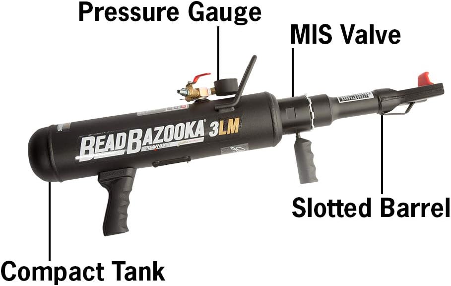 Gaither Bead Bazooka BB3LM - Professional Automotive Tools, Bead Seater Blaster Tool with MIS Lever Release, Tire Inflator for Passenger Vehicles and ATV’s, 3 Liter