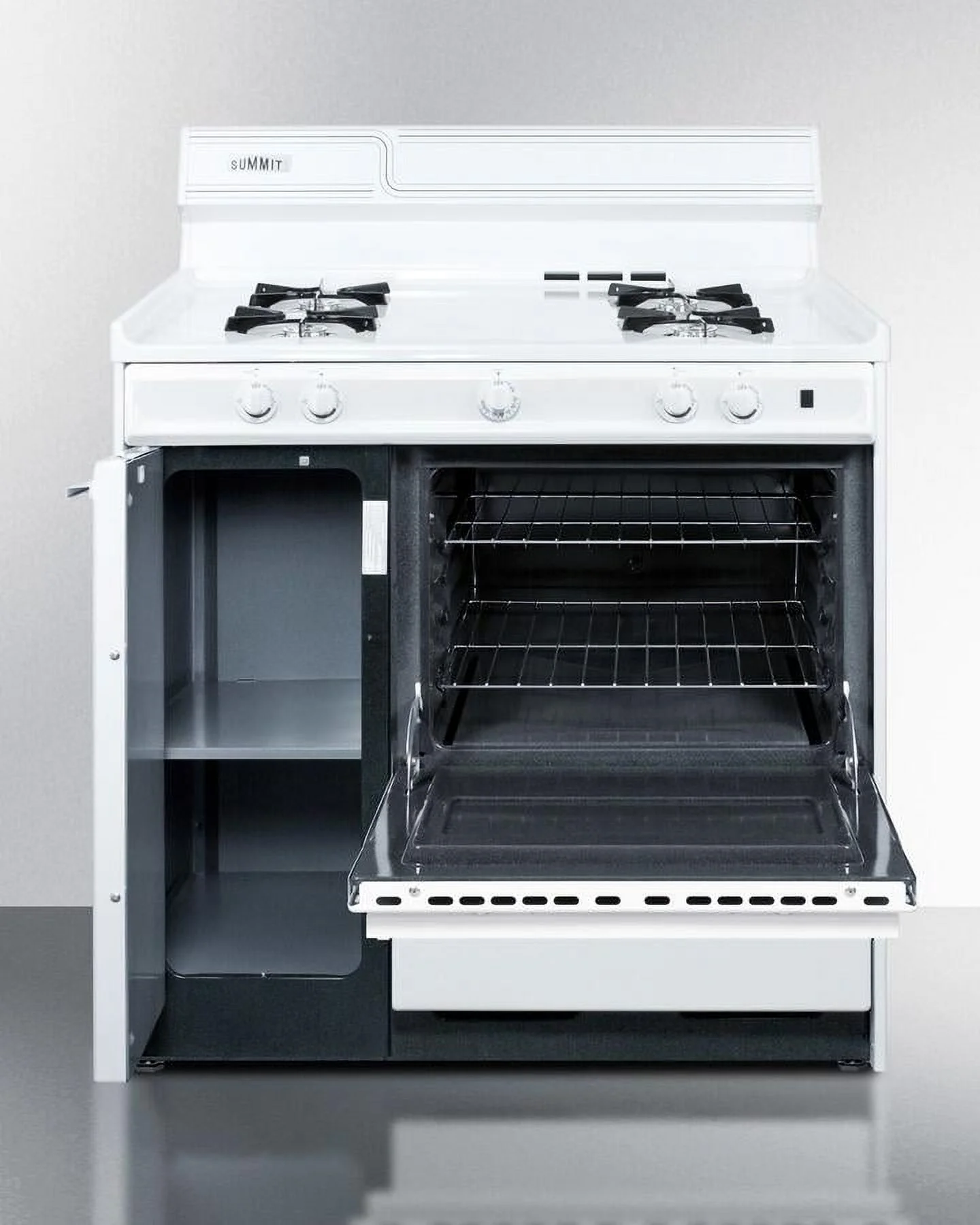Summit Appliance WNM430P 36 in. Gas Freestanding Range, White