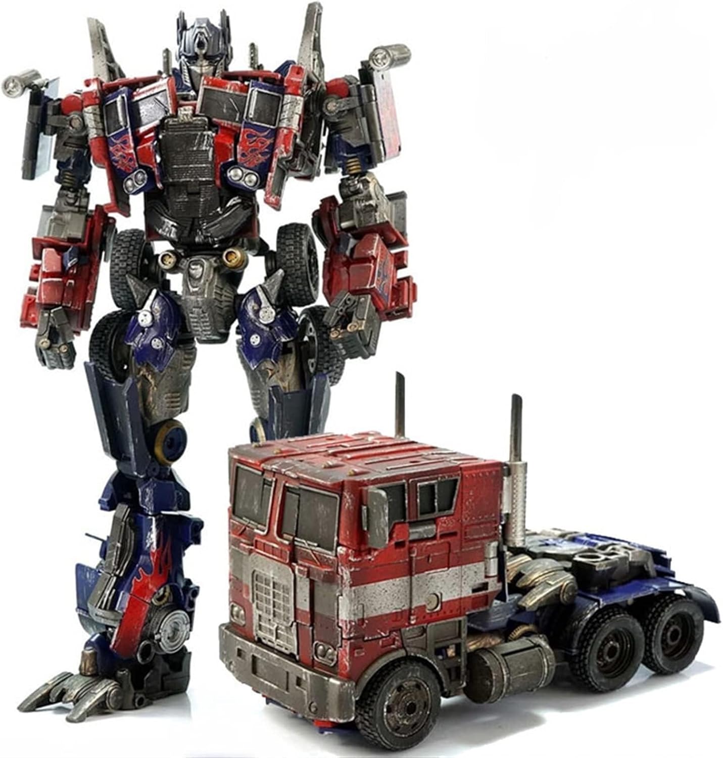 Transformer Toy Action Figure, Optimus Prime Leader Class Battle Damaged Edition，Multi-colored