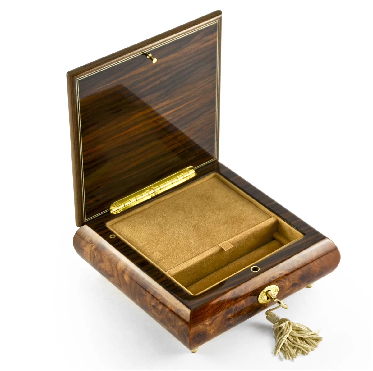 Handcrafted 30 Note Floral Inlay Music Box with Lock and Key - 9th Symphony (Ode to Joy)