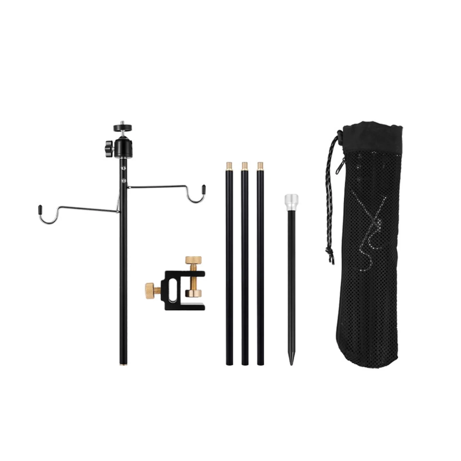 Camping Lantern Stand Foldable Detachable Lamp Stand Hook Light Hanging Pole