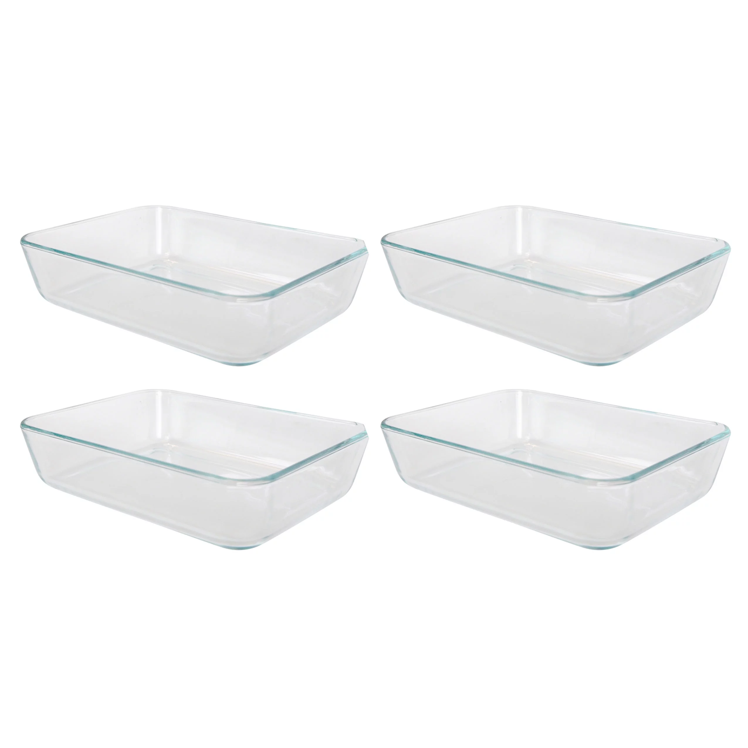 Pyrex 7210 3-Cup Rectangle Clear Glass Baking and Storage Dish (4-Pack)