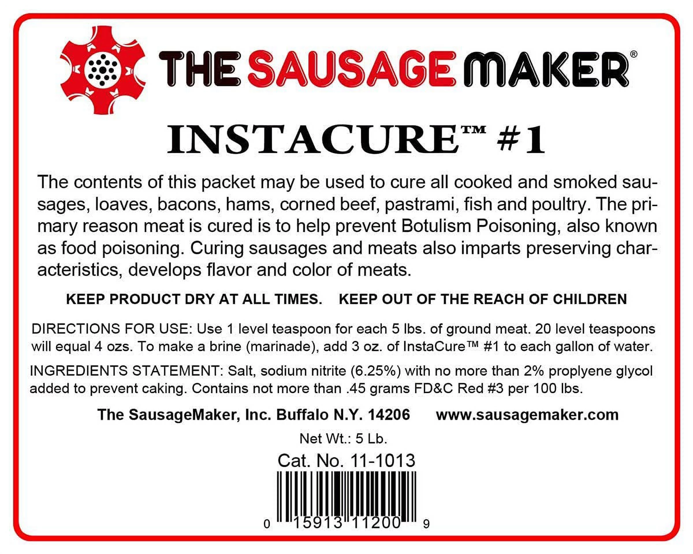 The Sausage Maker - Insta Cure #1 - Curing Salt for Meat and Sausage - 5 lbs.