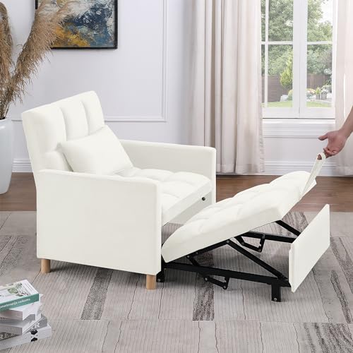 Sofa Bed,3-in-1 Sleeper Sofa Couch with Pull Out Bed, Adjustable Lounge Sofa Sleeper Chair, Sofa Bed Couch with Pillow, Convertible Recliner Sofa Home Sofa Living Room, Gray