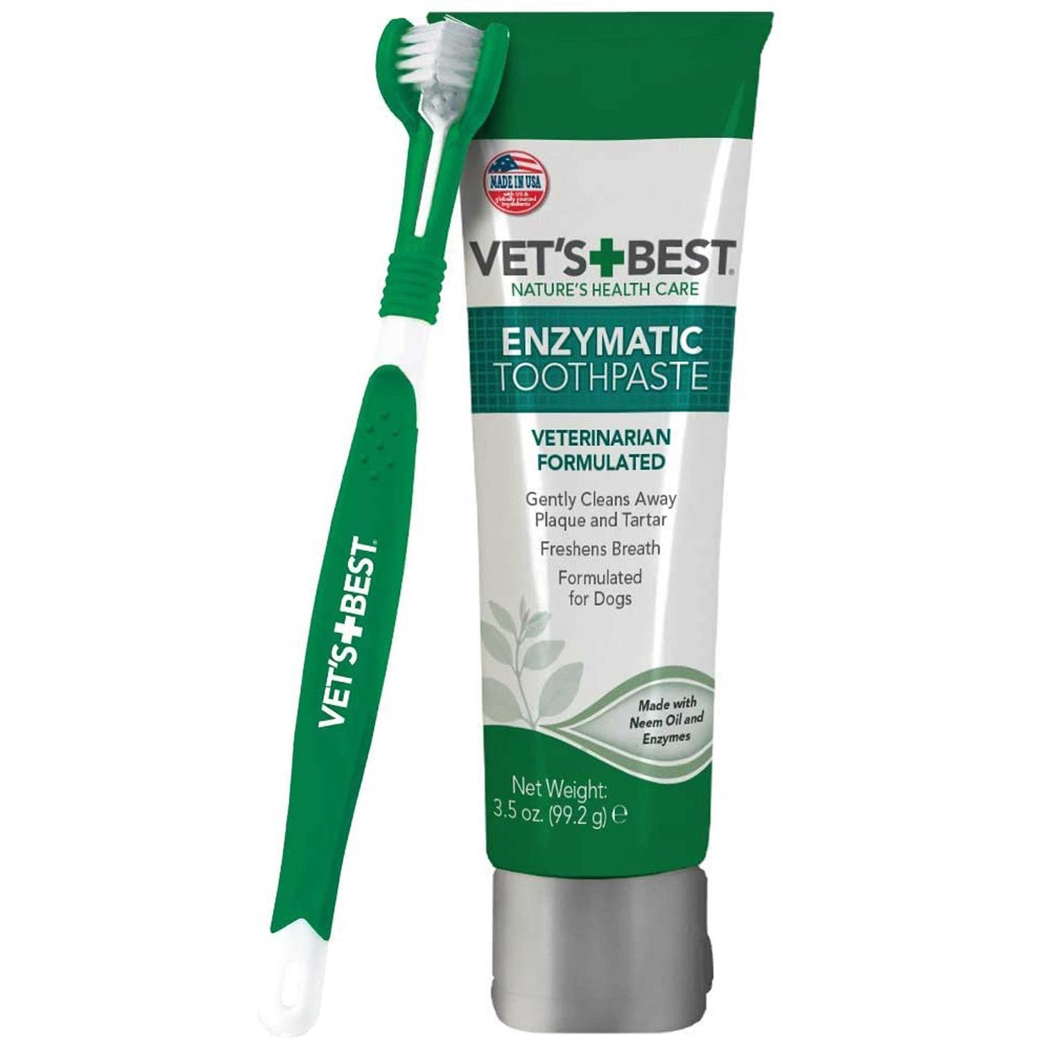 Vet's Best Enzymatic Toothpaste and Toothbrush Dog Dental Care Kit - Pet Supplies online store