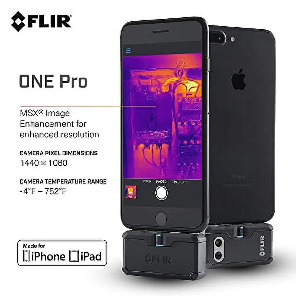 FLIR ONE Pro - iOS - Professional Grade Thermal Camera for Smartphones - with VividIR and MSX Image Enhancement Technology