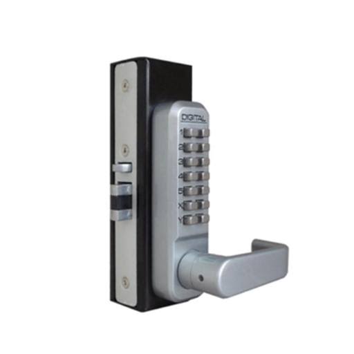 Lockey 2985-WH Mechanical Keyless Narrow Stile Lever Handle Lock with Passage Function - White