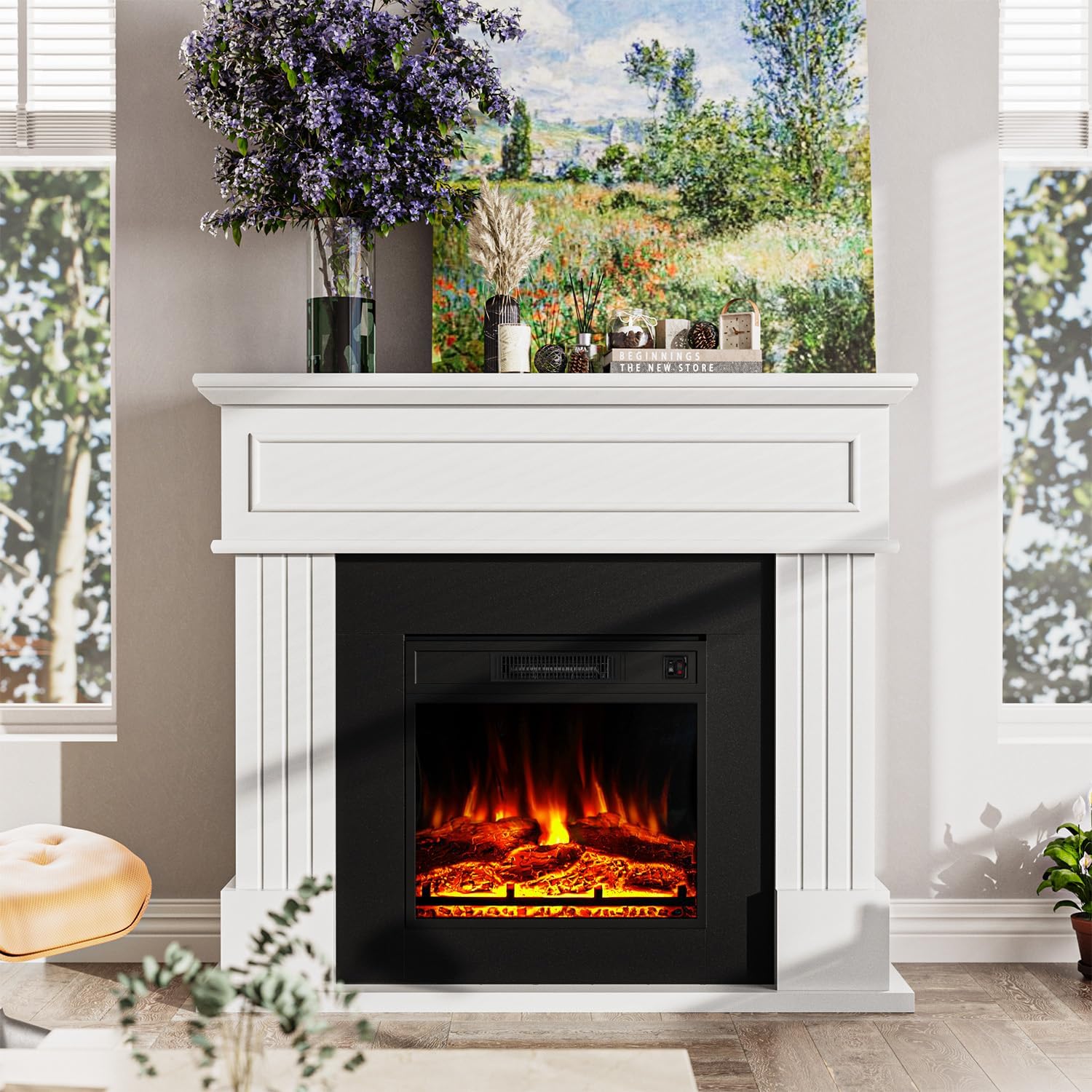 Electric Fireplace with 43