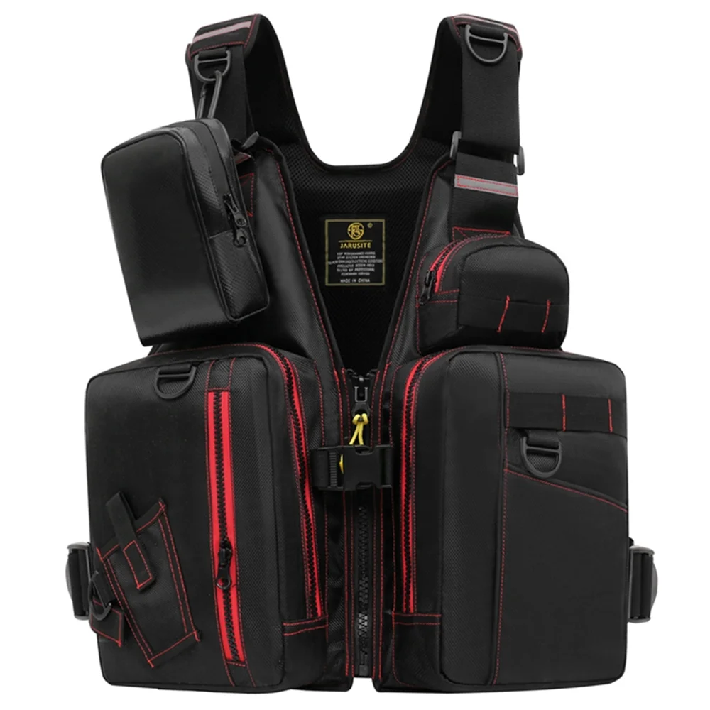 JARUSITE Fishing Multiple Pockets Floatation Vest Adults Waistcoat