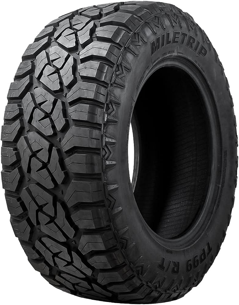 Miletrip TP99 R/T All-Terrain Mud Off-Road Light Truck Radial Tire-33X12.50R20LT 33X12.50X20 33X12.50-20 119Q Load Range F LRF 12-Ply BSW Black Side Wall
