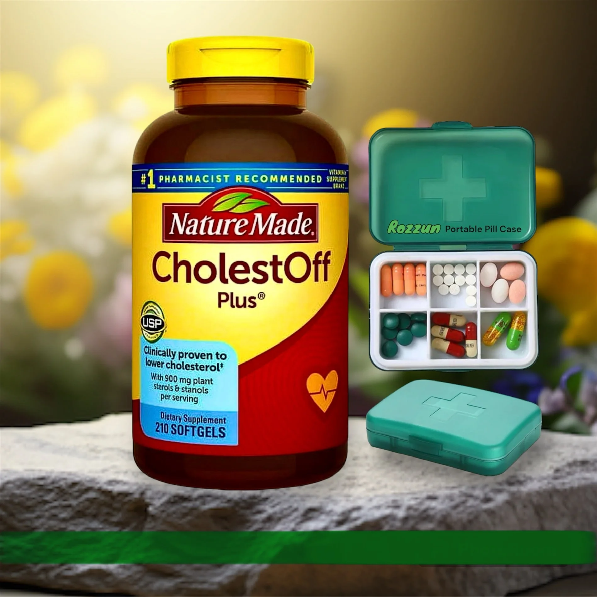 210 Softgels Cholestoff Nature Made 900 mg Palnt sterols and Stanols per serving Diatary Supplement