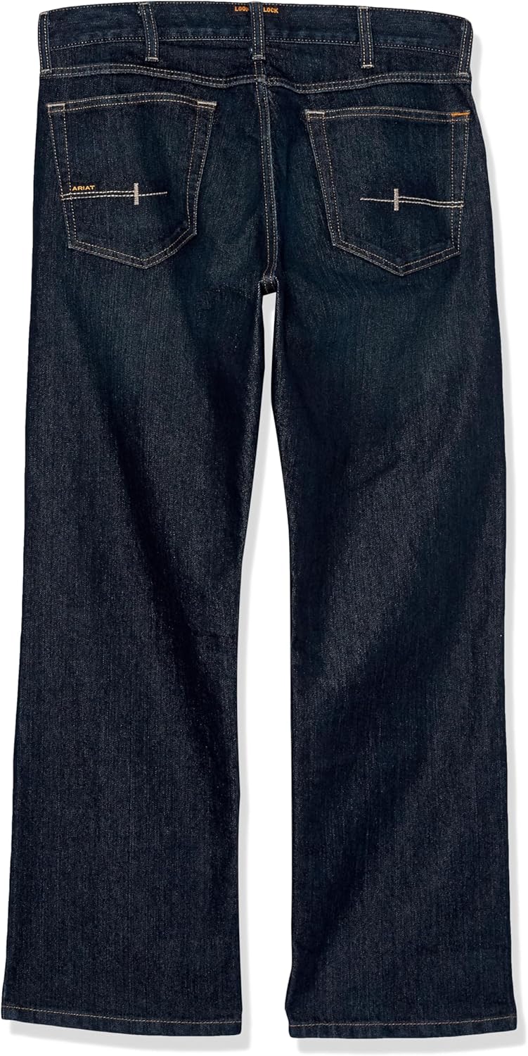 Ariat Male Rebar M5 Straight DuraStretch Basic Double Front Stackable Straight Leg Jean Blackstone 36W x 30L
