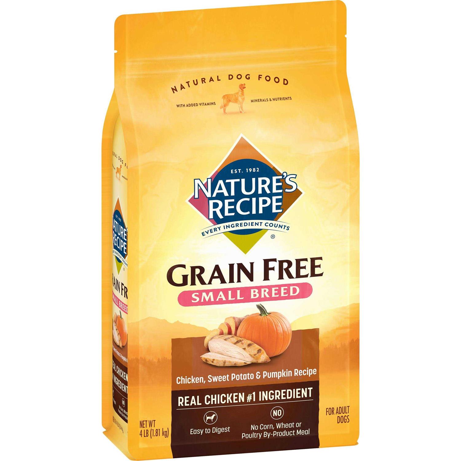 Nature's Recipe Grain Free Chicken Sweet Potato & Pumpkin Small Breed Dry Dog Food - Pet Supplies online store