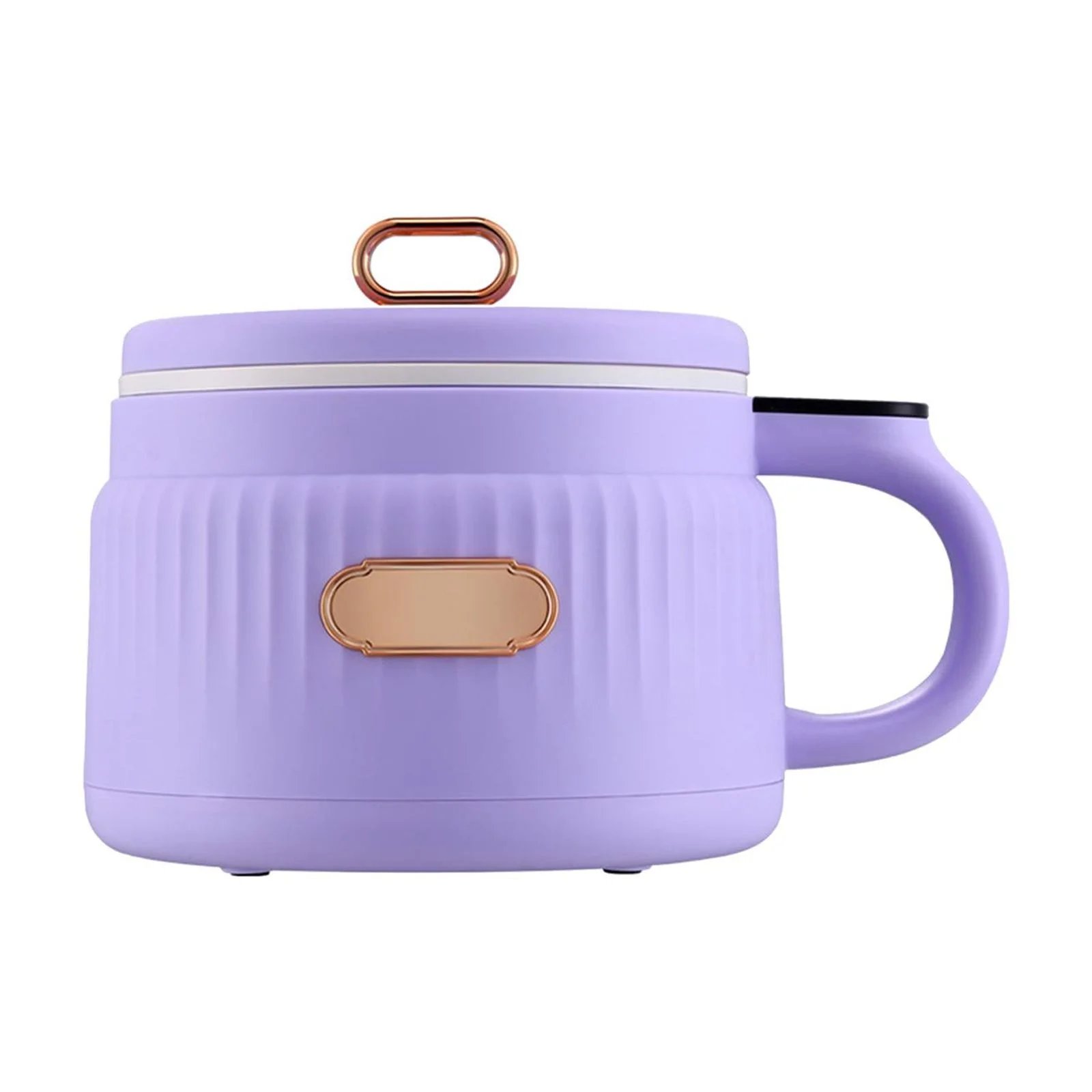 Esquirla Small Rice Cooker Electric Pot 1.6L Electric Cooker 110V Nonstick Noodle Cooker for 1-3 People Camping Cooking Soup Dormitory Violet