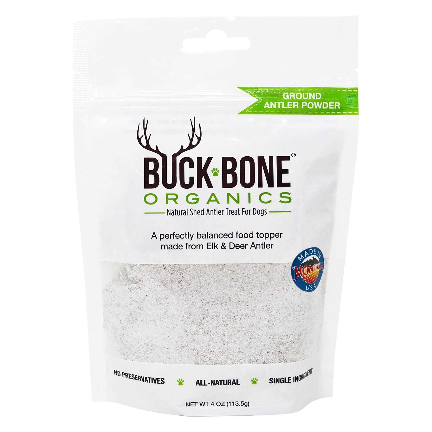 Buck Bone Organics Ground Wild Elk and Deer Antler Powder for Dogs - Pet Supplies online store