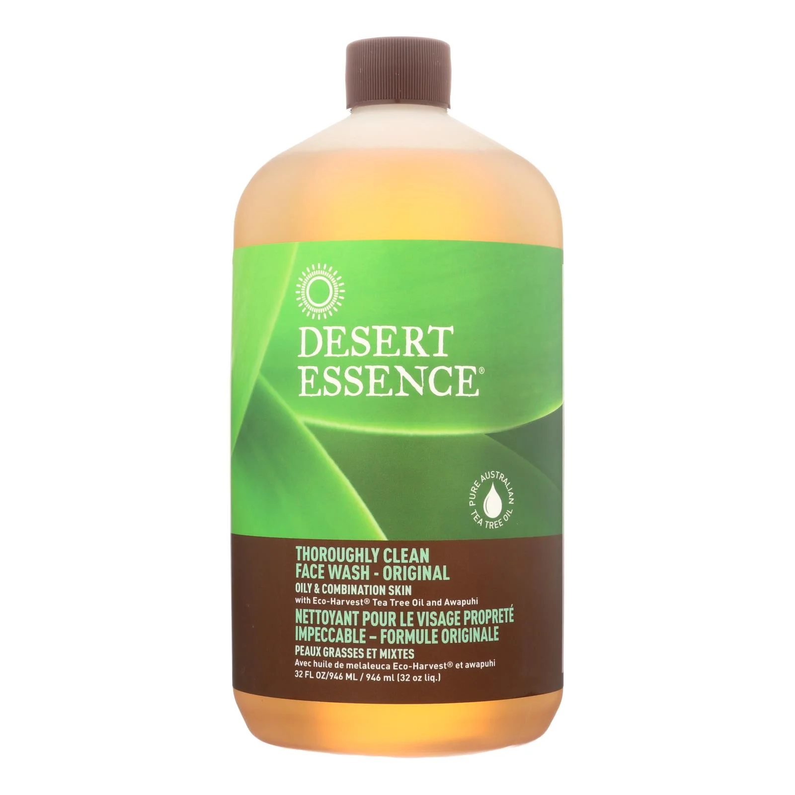 Desert Essence - Thoroughly Clean Face Wash - Original Oily and Combination Skin - 32 fl oz
