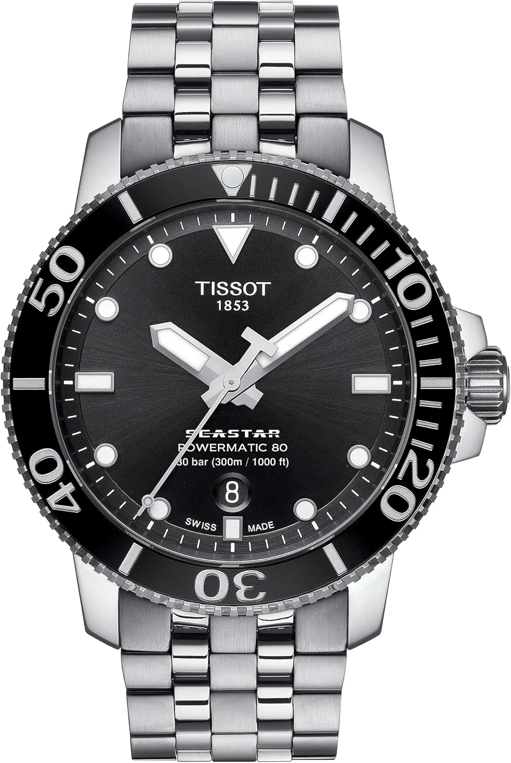 Tissot mens Seastar 660/1000 Stainless Steel Casual Watch Grey T1204071105100
