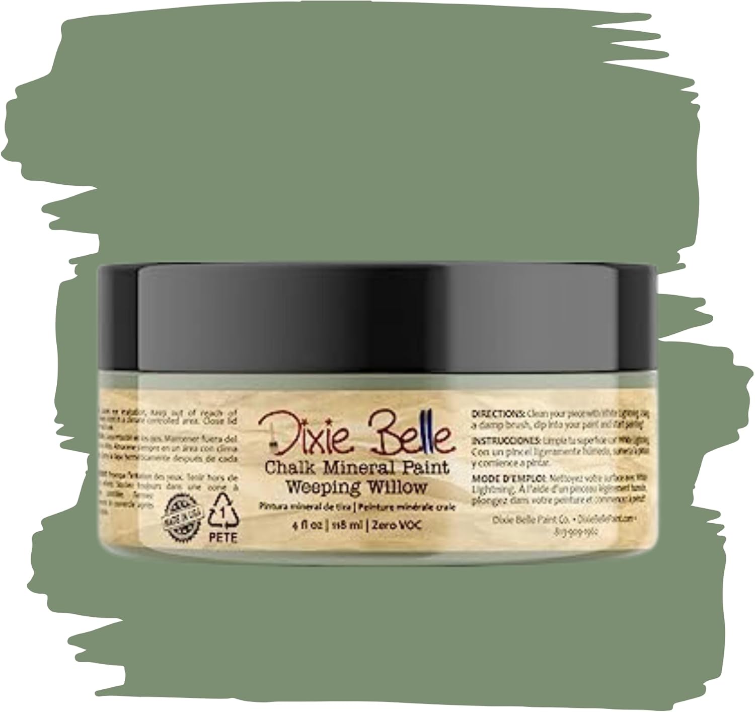Dixie Belle Paint Company Chalk Finish Furniture Paint | Weeping Willow (4oz) | Matte Soft Green Chic Chalk Mineral Paint | DIY Furniture Paint | Made in the USA