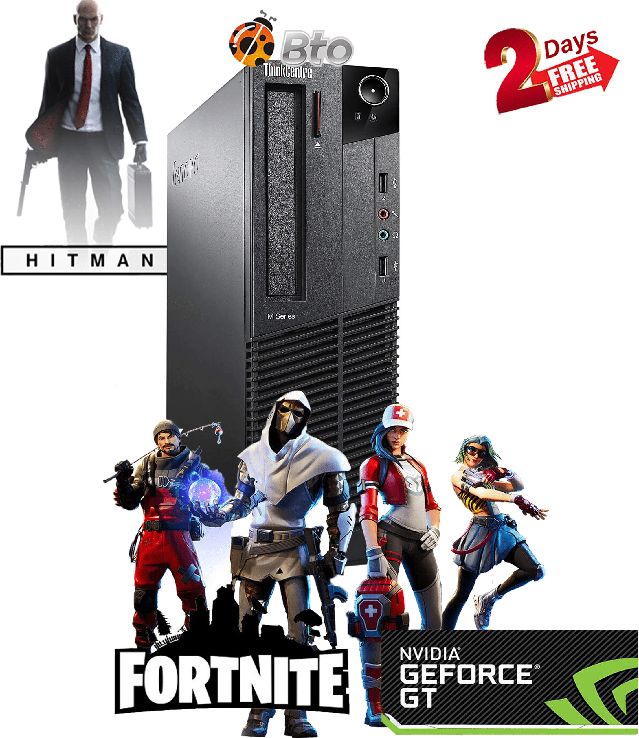 Restored Gaming Lenovo M91 Desktop SFF Computer PC Intel Core i5 Processor 8GB Ram 500GB HDD NVIDIA GT 1030 DDR5 Bto KB & Mouse Wifi Adapter Bluetooth Windows 10 (Refurbished)