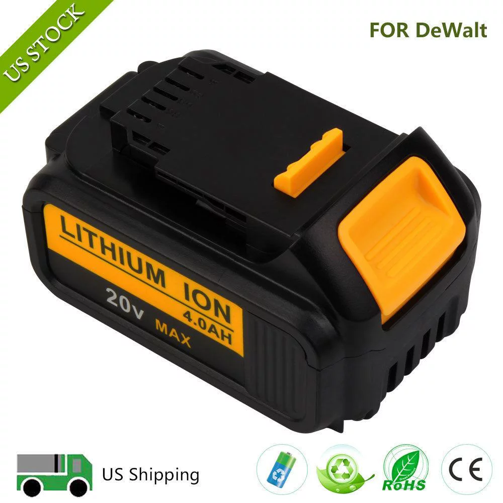 2Pack 20V 4.0Ah Lithium-ion Battery for Dewalt DCB200 DCB203 DCB204 DCB205