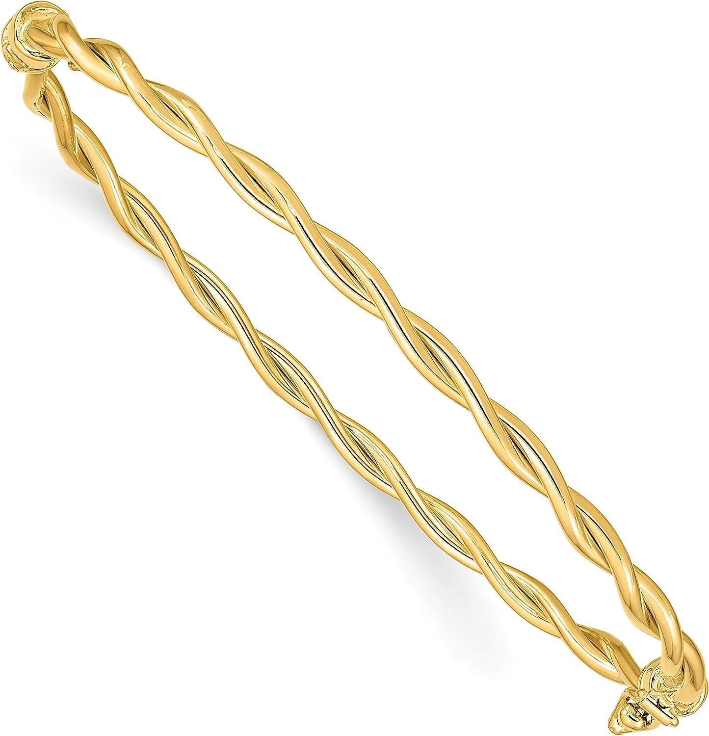 Avariah Diamonds 14K Yellow Gold Twisted Hinged Bangle - 7