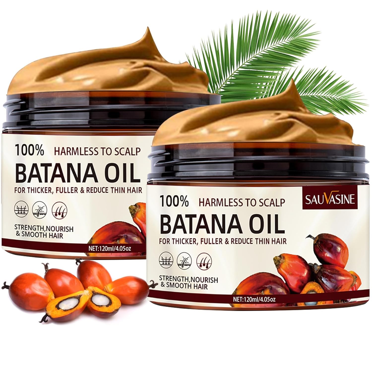 Batana Oil for Hair Growth, Batana Natural Hair Growth Oil, Unrefined Raw Batana Oil Organic Pure Batana Butter Conditioner Revitalized Hair Strength for Shiny Thicker Fuller Hair