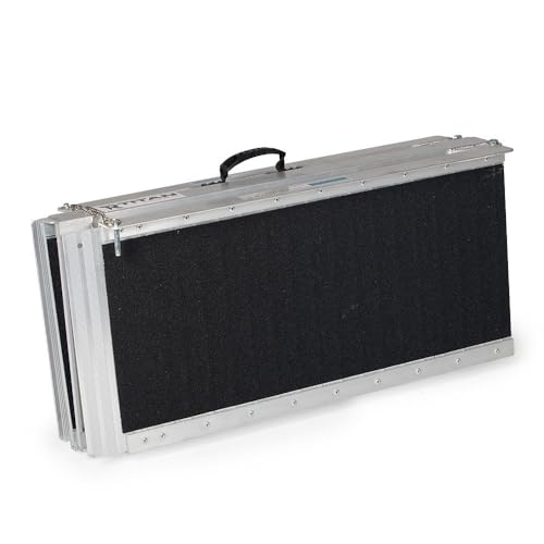 Titan Ramps 7 FT Multi Fold Breifcase Aluminum Wheelchair Ramp, Rated 600 LB, Anti-Slip Threshold Wheelchair and Scooter Carrying Loading Ramp