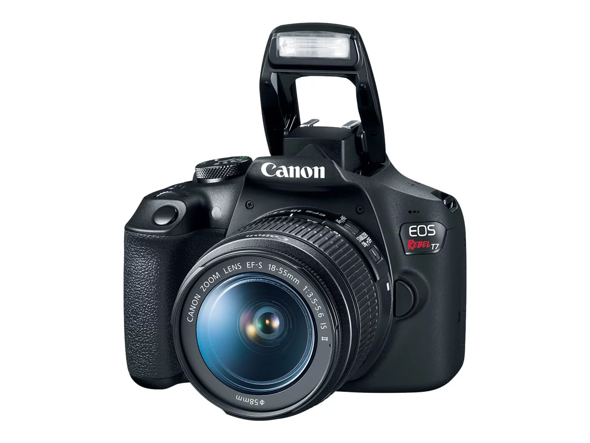 Canon EOS Rebel T7 - Digital camera - SLR - 24.1 MP - APS-C - 1080p / 30 fps - 3x optical zoom EF-S 18-55mm IS II lens - Wi-Fi, NFC - black