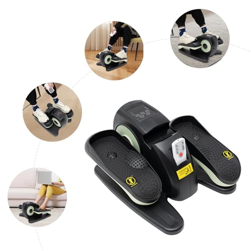 Under Desk Elliptical Machine, 60W Electric Seated Leg Foot Pedal Exerciser with Remote Control, LCD Display Electric Elliptical Trainers for Seniors