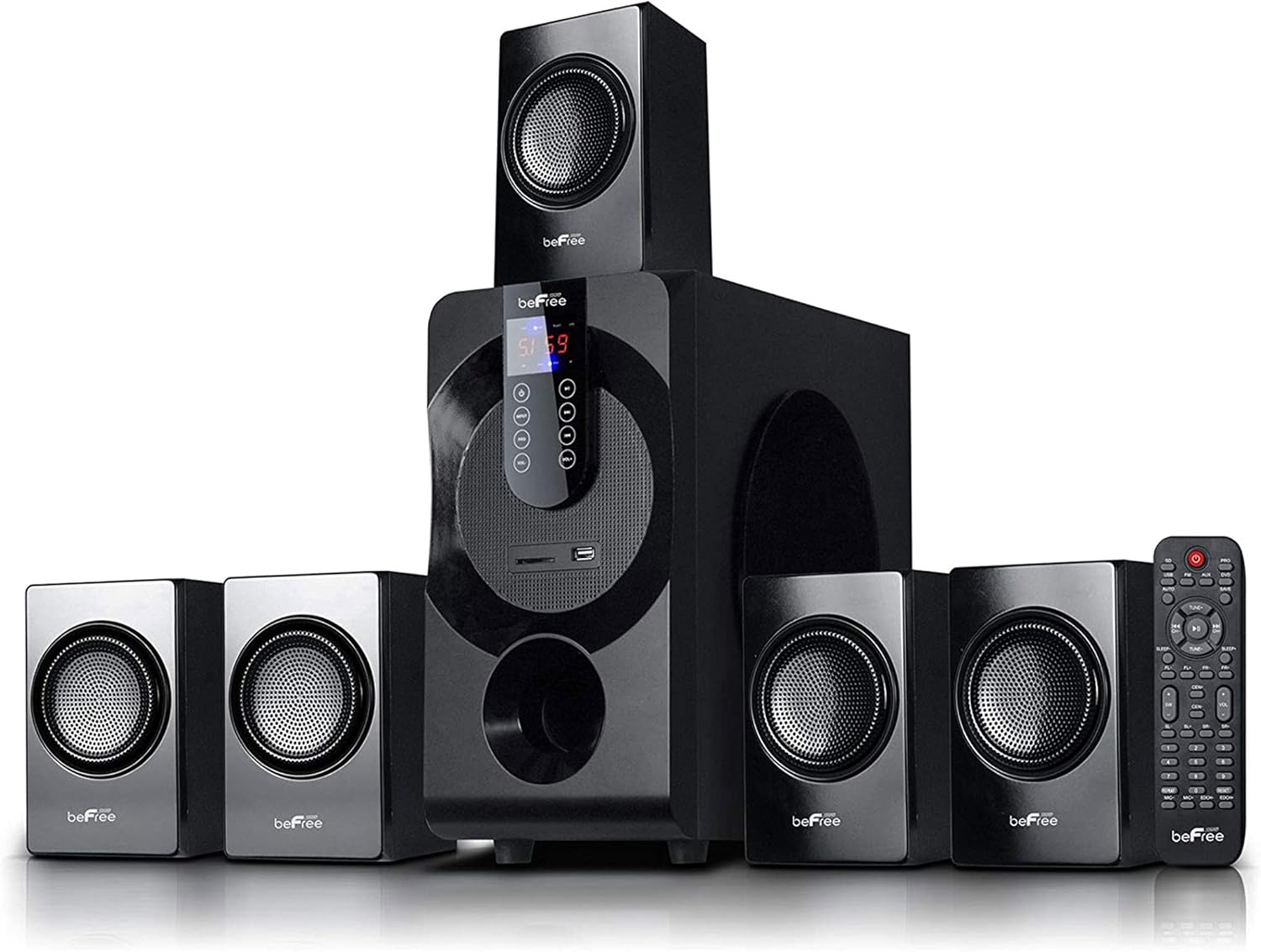 beFree Sound 5.1 Channel Bluetooth Surround Sound Speaker System in Black