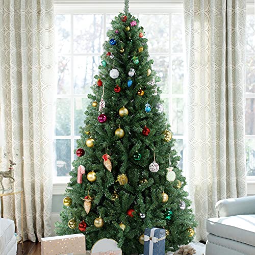Yaheetech 6ft Premium Spruce Hinged Artificial Full Christmas Tree with 796 Branch Tips Holiday Xmas Tree with Metal Hinges and Foldable Base for Home Party Office Decoration