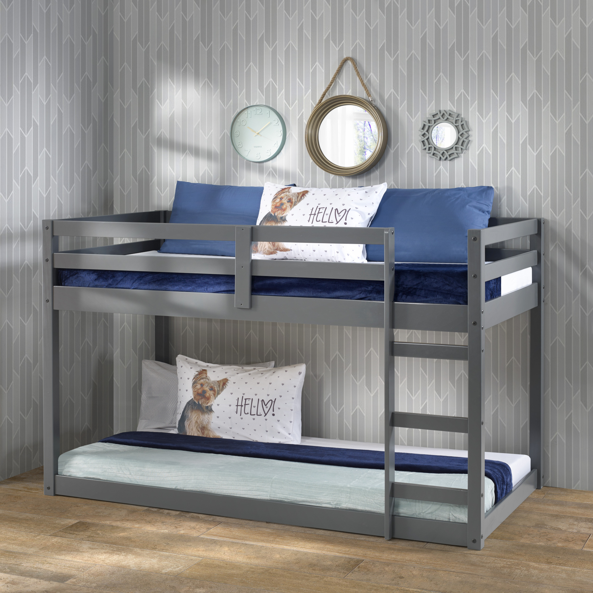 Contemporary Style ACME Gaston Loft Bed, Gray, Twin Loft Bed, Wood, Assembly Required