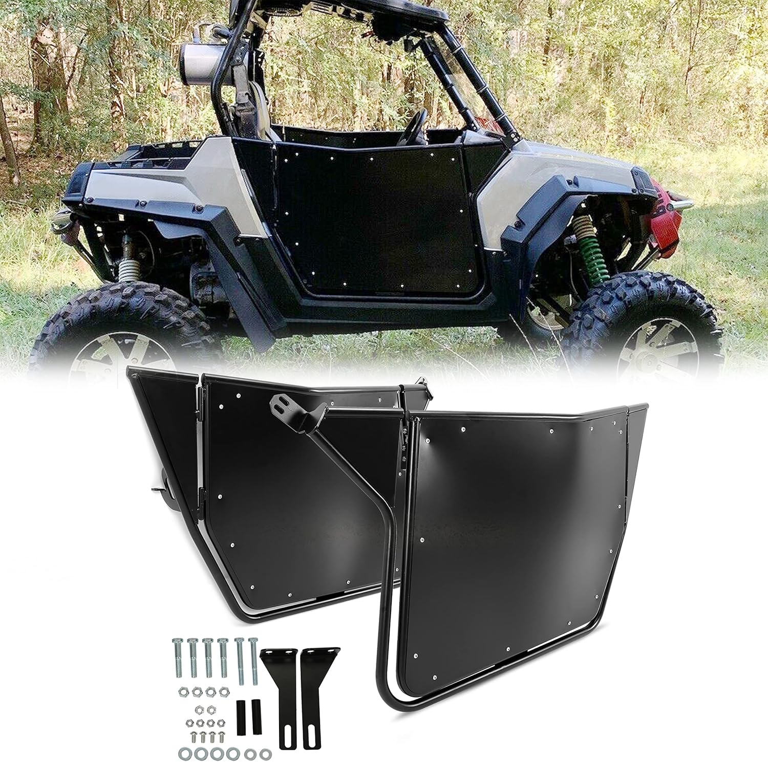 Steel Doors Compatible with 2008-2014 Polaris RZR 800/ S 800/ XP 900/570 Left & Right