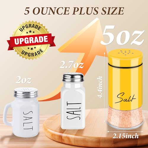 Gold Salt and Pepper Shakers Set, 5 oz Modern Farmhouse Kitchen Decor and Accessories for Restaurant, Wedding, Housewarming Gifts Refillable Design (Gold)