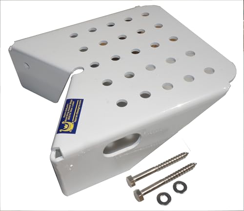 Boat Dock Step, Single-Step Boarding Platform, Aluminum with Powder Coat Finish, Post Mount