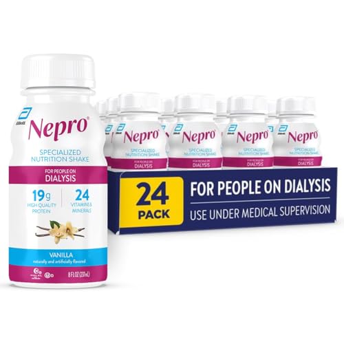 Nepro Nutrition Shake for People on Dialysis, 19g Protein, 420 Calories, Vanilla, 8 fl oz, Pack of 24