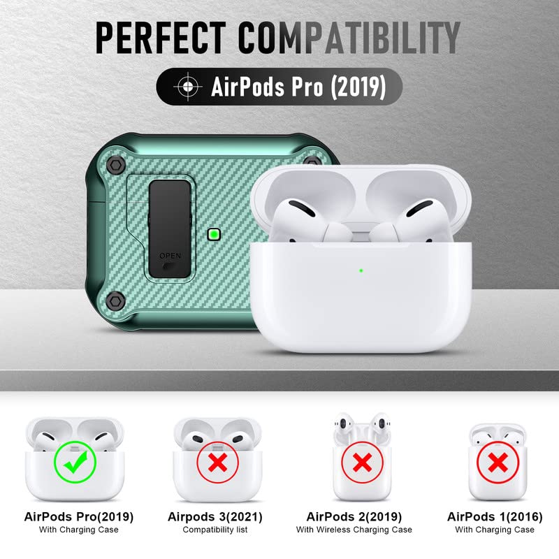 Valkit for Apple Airpods Pro 2nd Generation Case Cover 2022 with Secure Lock Clip, Hard Shell AirPods Pro 2 Case with Keychain for Men Women Shockproof Protective Case for AirPods Pro 2,Black