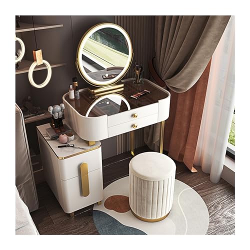 Vanity Table Luxury Furniture Dressing Table with Mirror Classic Cosmetics Organizers Vanity Storage Desk Dressing Table Multifunctional Organizers Dressing Table