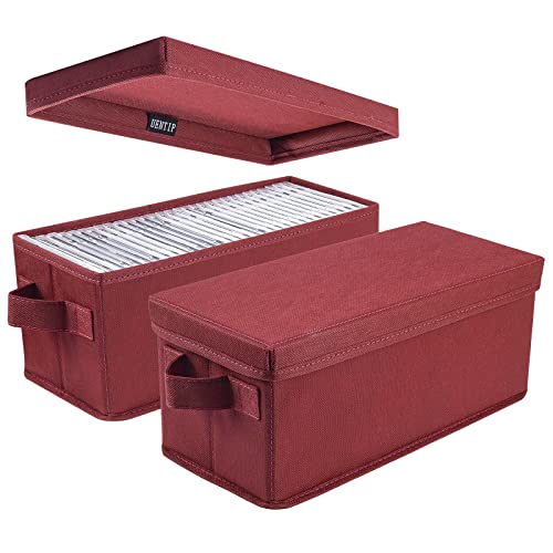 CD Storage Boxes - Pack of 2 CD Case Holder - 13.2