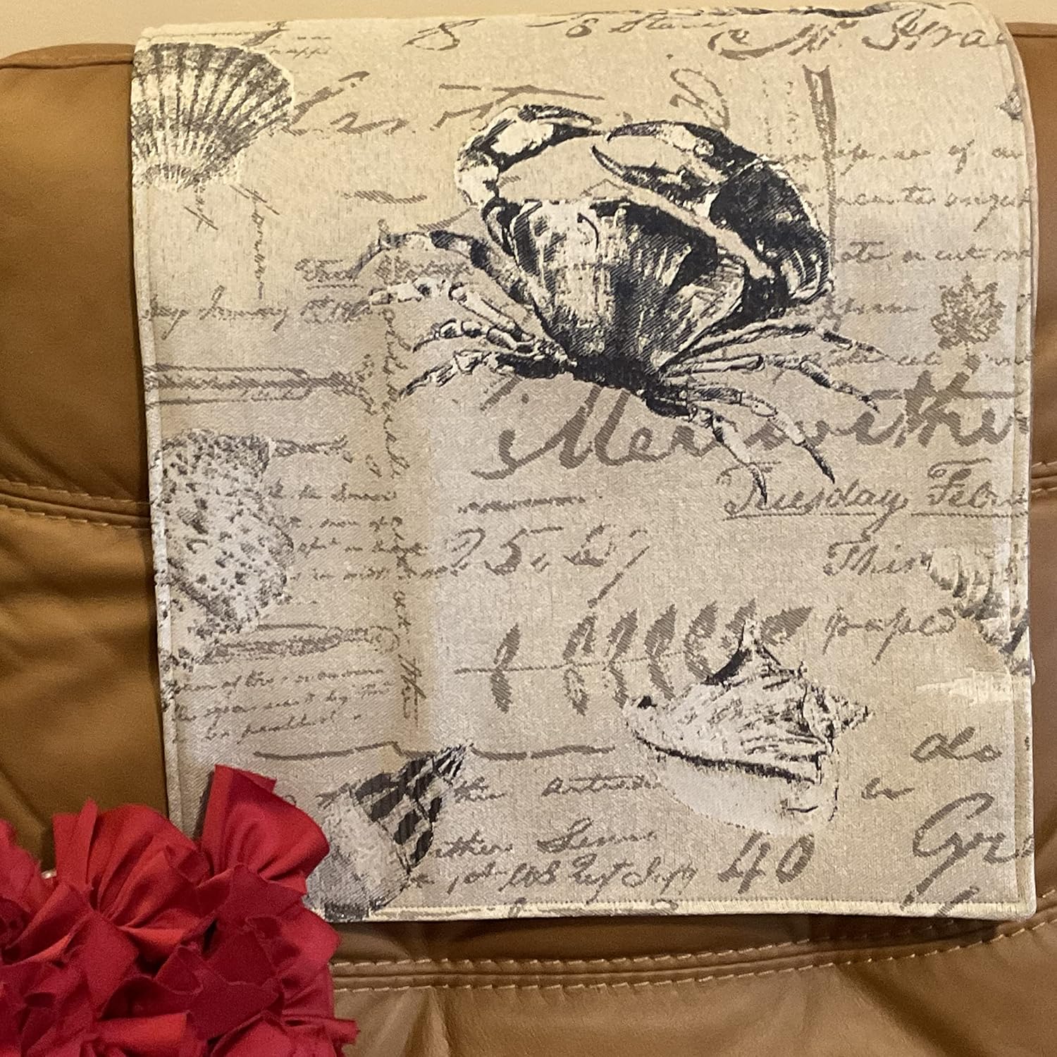 Headrest Cover for furniture slipcover furniture protectors recliners chairs sofas loveseats theater chairs office furniture house decoration housewarming gifts reversible sea clams By: Bittlemen