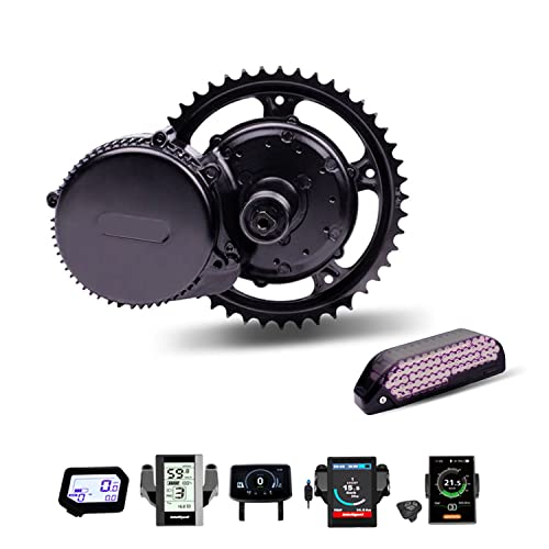 BBS02B 48V 750W Mid Drive Kit Motor with Battery (Optional), Display for BB 68-73mm DIY Electric Bike Conversion Kit for Mountain Road Ebike (44T+No Battery+Brake Lever, C965 Display)