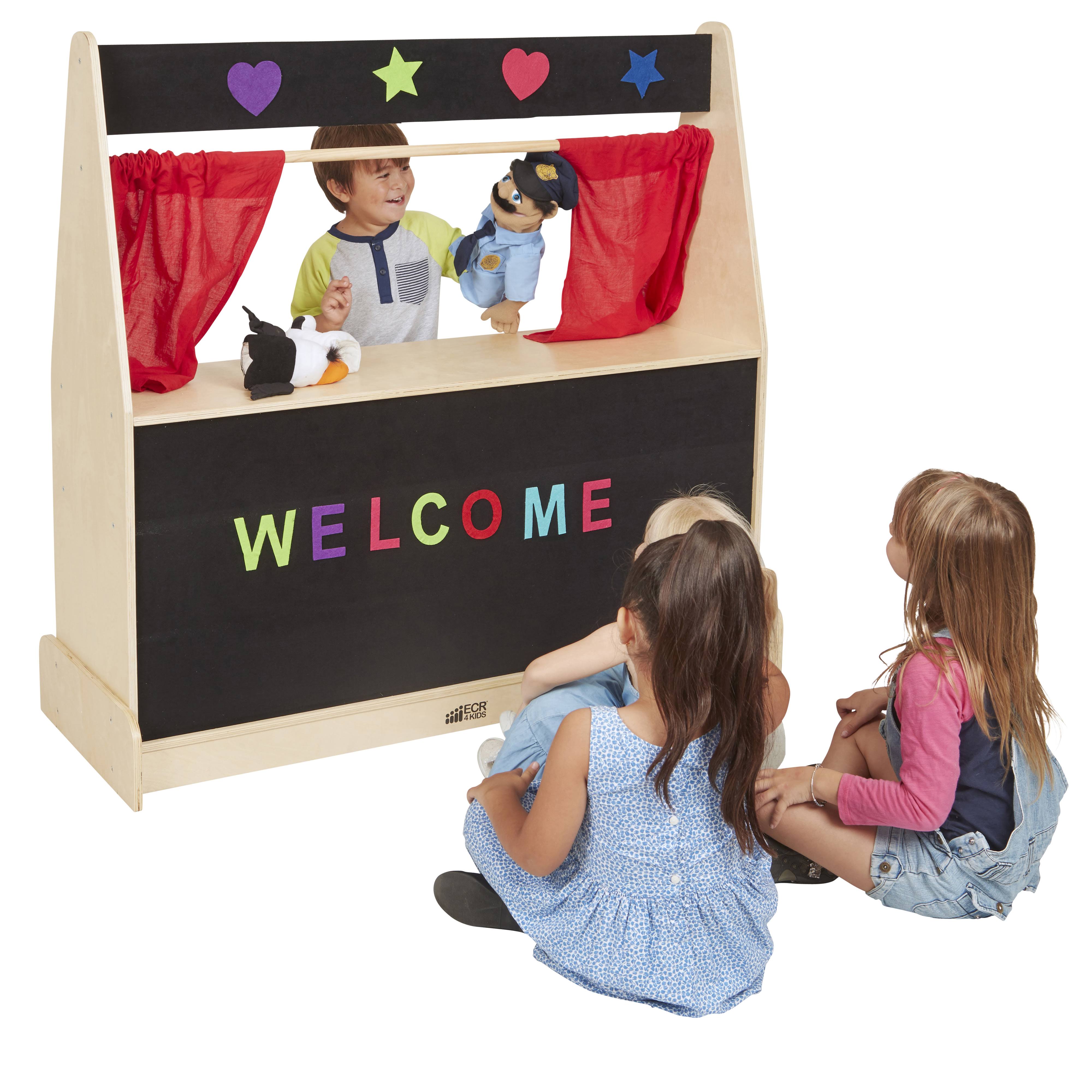 ECR4Kids - Puppet Theater - Flannel - black, wood