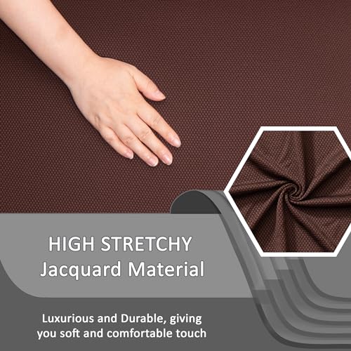 ULTICOR 8-Pieces Recliner Sofa Covers, Yarn Dyed Stretch Reclining Couch Covers for 3 Cushion Reclining Sofa Slipcovers Thick Soft Washable (Dark Grey, 3 Seater Recliner Cover)