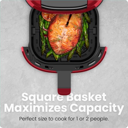 CHEFMAN 2 Qt Mini Air Fryer – Digital Space-Saving Compact Air Fryer with Nonstick and Dishwasher Safe Basket, Quick & Easy Meals in Minutes, Features Digital Timer and Shake Reminder – Black