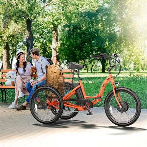 ANCHEER Electric Tricycle for Adults, 350W(Peak 550W) Etrike, 48V/499Wh Ebike, 24
