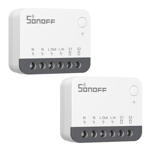 SONOFF ZigBee Smart Light Switch, SONOFF Zigbee Hub Required, Interruptor Inteligente Voice Control with Alexa & Google Home, Neutral Line Required Smart Home Device, Zigbee Switch ZBMINIR2 2-Pack