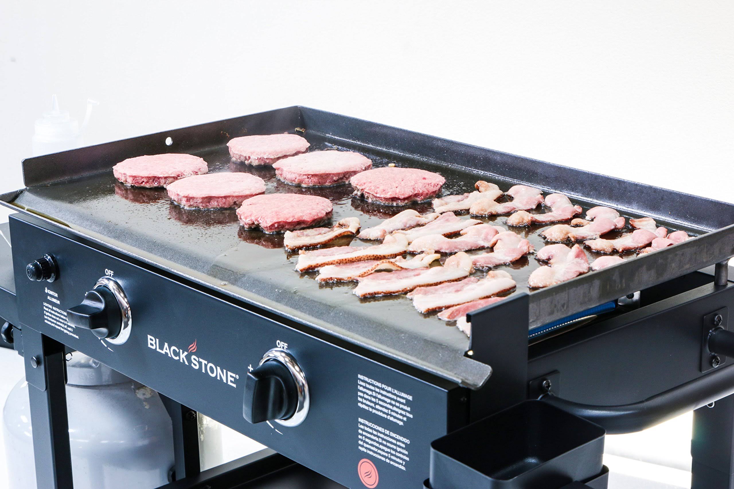 Blackstone 28 in 2-Burner Propane Gas Grill in Black with Griddle Top